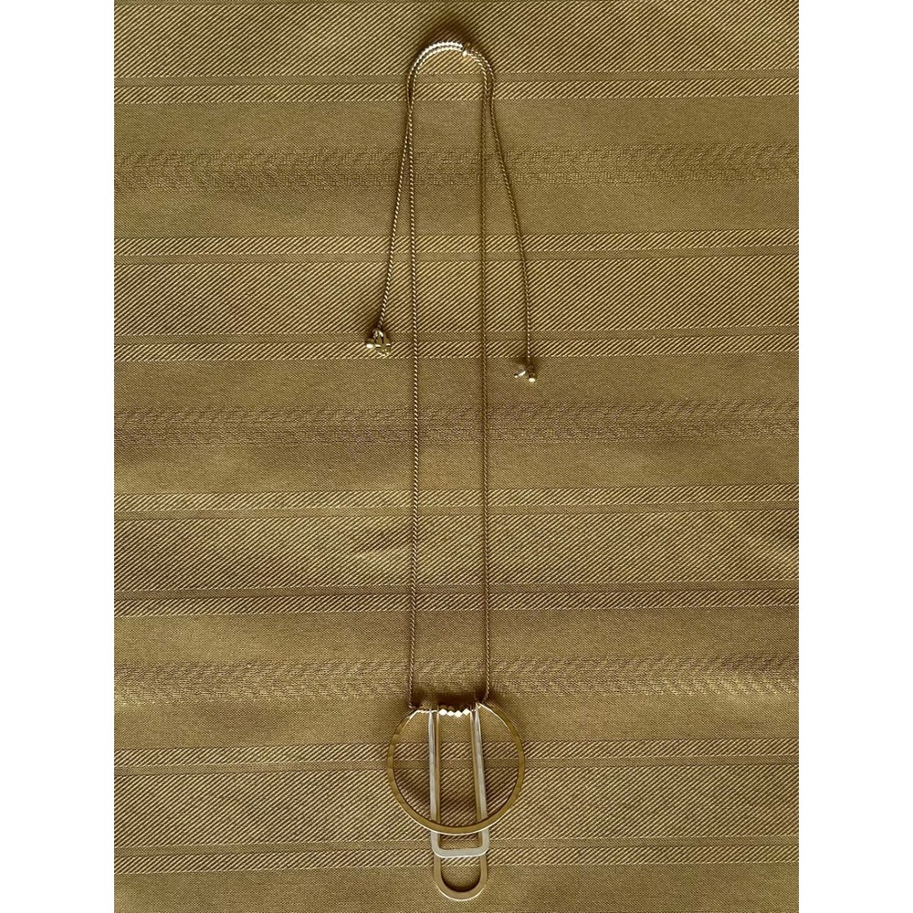 NWT Lucky Brand Two Tone Geometric Pendant Adjustable Necklace Gold Silver - Picture 7 of 8